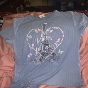 Belle Du Jour Light Blue Paris Heart Tee